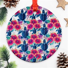 Tropical Flowers Turtles Cbdoilprincess 9a8efa63-1b6b-4226-a85c-858859e581d8 Ornament (round)