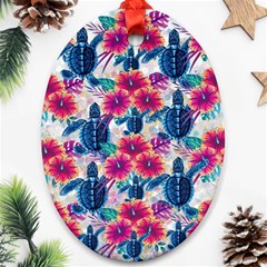 Tropical Flowers Turtles Cbdoilprincess 9a8efa63-1b6b-4226-a85c-858859e581d8 Ornament (oval)