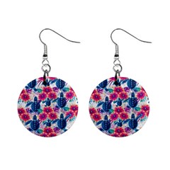 Tropical Flowers Turtles Cbdoilprincess 9a8efa63-1b6b-4226-a85c-858859e581d8 Mini Button Earrings