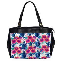 Tropical Flowers Turtles Cbdoilprincess 9a8efa63-1b6b-4226-a85c-858859e581d8 Oversize Office Handbag (2 Sides) by CBDOilPrincess1