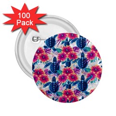 Tropical Flowers Turtles Cbdoilprincess 9a8efa63-1b6b-4226-a85c-858859e581d8 2 25  Buttons (100 Pack)  by CBDOilPrincess1