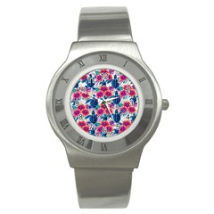 Tropical Flowers Turtles Cbdoilprincess 9a8efa63-1b6b-4226-a85c-858859e581d8 Stainless Steel Watch by CBDOilPrincess1