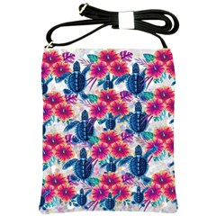 Tropical Flowers Turtles Cbdoilprincess 9a8efa63-1b6b-4226-a85c-858859e581d8 Shoulder Sling Bag by CBDOilPrincess1