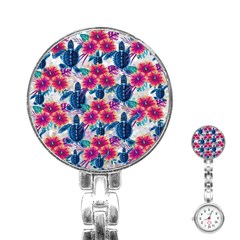 Tropical Flowers Turtles Cbdoilprincess 9a8efa63-1b6b-4226-a85c-858859e581d8 Stainless Steel Nurses Watch