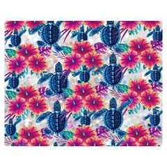 Tropical Flowers Turtles Cbdoilprincess 9a8efa63-1b6b-4226-a85c-858859e581d8 Double Sided Flano Blanket (medium)  by CBDOilPrincess1