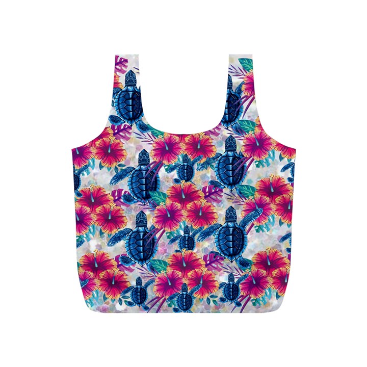 Tropical Flowers Turtles CBDOilPrincess 9a8efa63-1b6b-4226-a85c-858859e581d8 Full Print Recycle Bag (S)