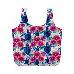 Tropical Flowers Turtles Cbdoilprincess 9a8efa63-1b6b-4226-a85c-858859e581d8 Full Print Recycle Bag (m) by CBDOilPrincess1