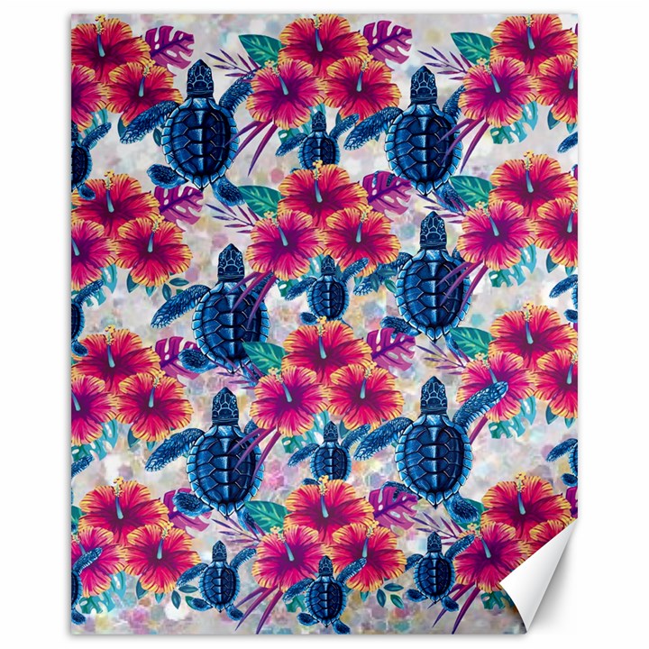 Tropical Flowers Turtles CBDOilPrincess 9a8efa63-1b6b-4226-a85c-858859e581d8 Canvas 16  x 20 