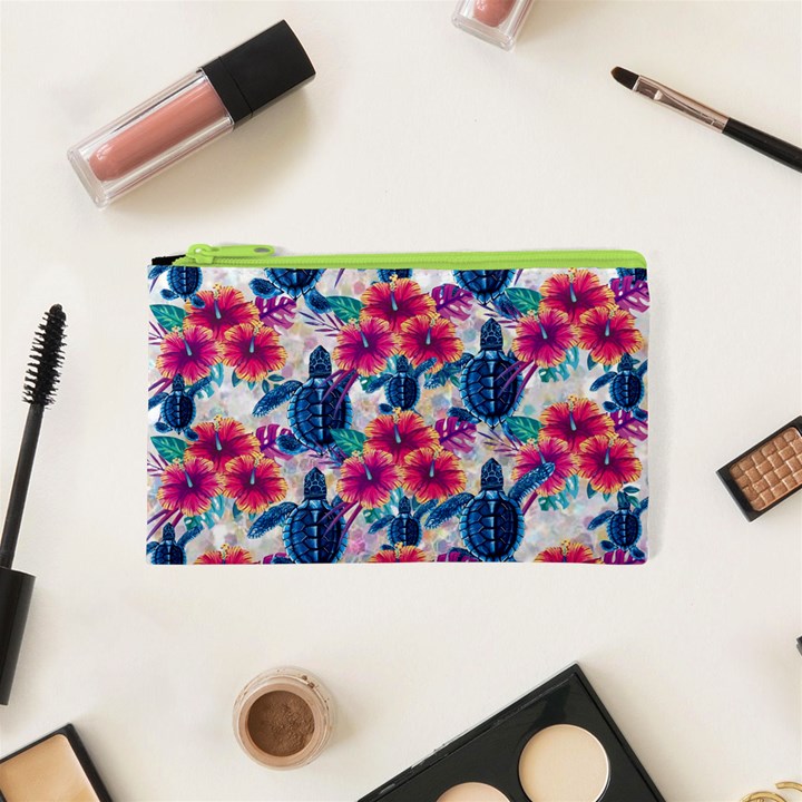 Tropical Flowers Turtles CBDOilPrincess 9a8efa63-1b6b-4226-a85c-858859e581d8 Cosmetic Bag (XS)