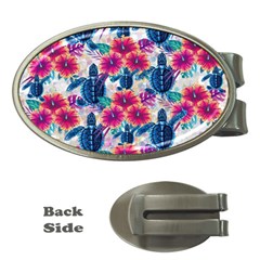 Tropical Flowers Turtles Cbdoilprincess 9a8efa63-1b6b-4226-a85c-858859e581d8 Money Clips (oval) 