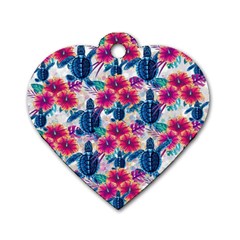 Tropical Flowers Turtles Cbdoilprincess 9a8efa63-1b6b-4226-a85c-858859e581d8 Dog Tag Heart (two Sides) by CBDOilPrincess1