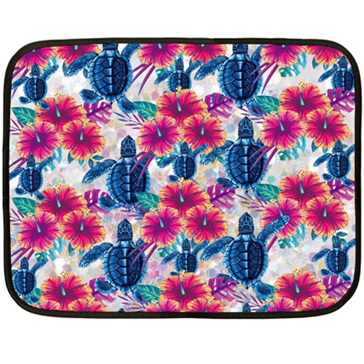 Tropical Flowers Turtles CBDOilPrincess 9a8efa63-1b6b-4226-a85c-858859e581d8 Fleece Blanket (Mini)