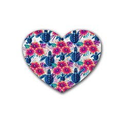 Tropical Flowers Turtles Cbdoilprincess 9a8efa63-1b6b-4226-a85c-858859e581d8 Rubber Coaster (heart) 