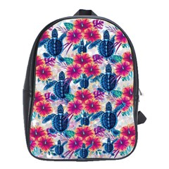 Tropical Flowers Turtles Cbdoilprincess 9a8efa63-1b6b-4226-a85c-858859e581d8 School Bag (large)