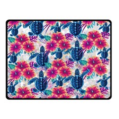 Tropical Flowers Turtles Cbdoilprincess 9a8efa63-1b6b-4226-a85c-858859e581d8 Double Sided Fleece Blanket (small)  by CBDOilPrincess1