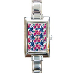 Tropical Flowers Turtles Cbdoilprincess 9a8efa63-1b6b-4226-a85c-858859e581d8 Rectangle Italian Charm Watch