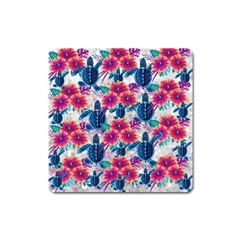 Tropical Flowers Turtles Cbdoilprincess 9a8efa63-1b6b-4226-a85c-858859e581d8 Square Magnet