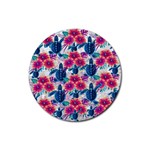 Tropical Flowers Turtles CBDOilPrincess 9a8efa63-1b6b-4226-a85c-858859e581d8 Rubber Coaster (Round)  Front