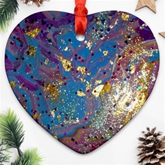 My Pour Cup Painting 7 1 Cbdoilprincess   Df5b0c77-5a26-49cd-826f-75cf5d9c0a00 Heart Ornament (two Sides) by CBDOilPrincess1