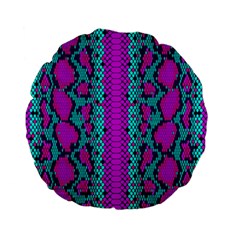 Snake Print Cbdoilprincess 4be14ba2-4032-43e6-a099-7f7e7f0d7362 Standard 15  Premium Flano Round Cushions by CBDOilPrincess1