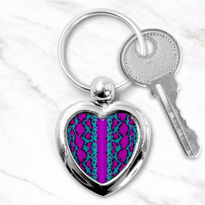 Snake Print CBDOilPrincess 4be14ba2-4032-43e6-a099-7f7e7f0d7362 Key Chain (Heart)