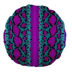 Snake Print Cbdoilprincess 4be14ba2-4032-43e6-a099-7f7e7f0d7362 Large 18  Premium Flano Round Cushions by CBDOilPrincess1