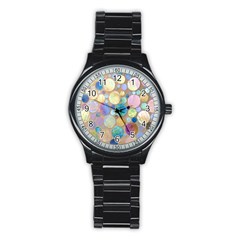 Tiles Cbdoilprincess Eb49aa06-f1b9-412e-836d-30c28dd8f7d9 Stainless Steel Round Watch by CBDOilPrincess1