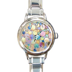 Tiles Cbdoilprincess Eb49aa06-f1b9-412e-836d-30c28dd8f7d9 Round Italian Charm Watch by CBDOilPrincess1