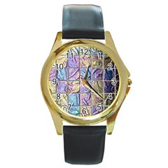 Tiles Cbdoilprincess 9bce4aa2-e68c-4f2b-9a83-c8e38fcd4516 Round Gold Metal Watch by CBDOilPrincess1