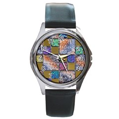 Tiles Cbdoilprincess 4c3ec21c-5cb9-4df3-975d-d1bfcef57dda Round Metal Watch by CBDOilPrincess1