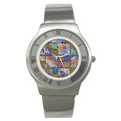 Tiles Cbdoilprincess 4c3ec21c-5cb9-4df3-975d-d1bfcef57dda Stainless Steel Watch by CBDOilPrincess1