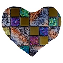 Tiles Cbdoilprincess 4c3ec21c-5cb9-4df3-975d-d1bfcef57dda Large 19  Premium Heart Shape Cushions by CBDOilPrincess1