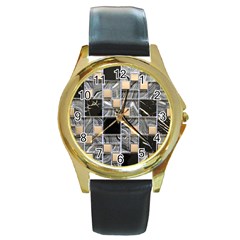 Tiles CBDOilPrincess Db646b3e-83c5-4712-9f61-f4c31fb30546 Round Gold Metal Watch