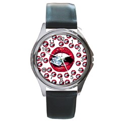 Lips Diamonds Cbdoilprincess  Df7357df-b45a-476d-b5b0-d19665f6de3f Round Metal Watch by CBDOilPrincess1