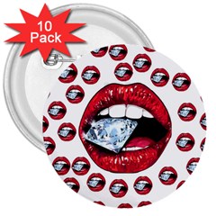 Lips Diamonds Cbdoilprincess  Df7357df-b45a-476d-b5b0-d19665f6de3f 3  Buttons (10 Pack)  by CBDOilPrincess1