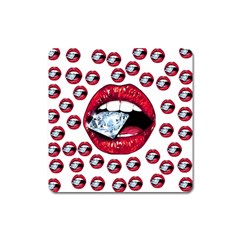 Lips Diamonds Cbdoilprincess  Df7357df-b45a-476d-b5b0-d19665f6de3f Square Magnet by CBDOilPrincess1