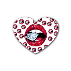 Lips Diamonds Cbdoilprincess  Df7357df-b45a-476d-b5b0-d19665f6de3f Heart Coaster (4 Pack)  by CBDOilPrincess1