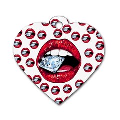 Lips Diamonds Cbdoilprincess  Df7357df-b45a-476d-b5b0-d19665f6de3f Dog Tag Heart (one Side) by CBDOilPrincess1