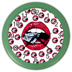 Lips Diamonds Cbdoilprincess  Df7357df-b45a-476d-b5b0-d19665f6de3f Color Wall Clock