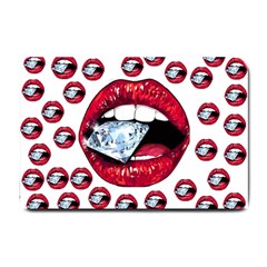 Lips Diamonds Cbdoilprincess  Df7357df-b45a-476d-b5b0-d19665f6de3f Small Doormat  by CBDOilPrincess1