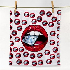 Lips Diamonds Cbdoilprincess  Df7357df-b45a-476d-b5b0-d19665f6de3f Face Towel by CBDOilPrincess1