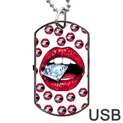 Lips Diamonds Cbdoilprincess  Df7357df-b45a-476d-b5b0-d19665f6de3f Dog Tag Usb Flash (two Sides) by CBDOilPrincess1