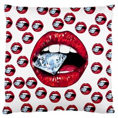 Lips Diamonds Cbdoilprincess  Df7357df-b45a-476d-b5b0-d19665f6de3f Large Cushion Case (one Side) by CBDOilPrincess1