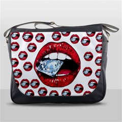 Lips Diamonds Cbdoilprincess  Df7357df-b45a-476d-b5b0-d19665f6de3f Messenger Bag by CBDOilPrincess1