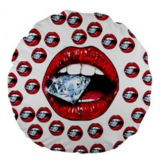 Lips Diamonds Cbdoilprincess  Df7357df-b45a-476d-b5b0-d19665f6de3f Large 18  Premium Round Cushions by CBDOilPrincess1