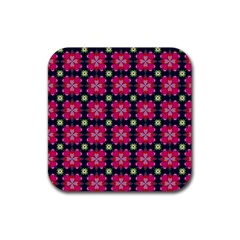 Pattern Of Hearts Rubber Coaster (square)  by SychEva