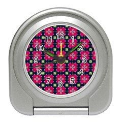 Pattern Of Hearts Travel Alarm Clock by SychEva