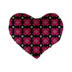 Pattern Of Hearts Standard 16  Premium Flano Heart Shape Cushions Front