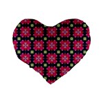 Pattern Of Hearts Standard 16  Premium Flano Heart Shape Cushions Back