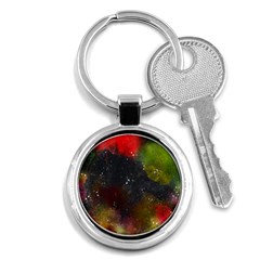 Abstract Paint Drops Key Chain (round) by goljakoff